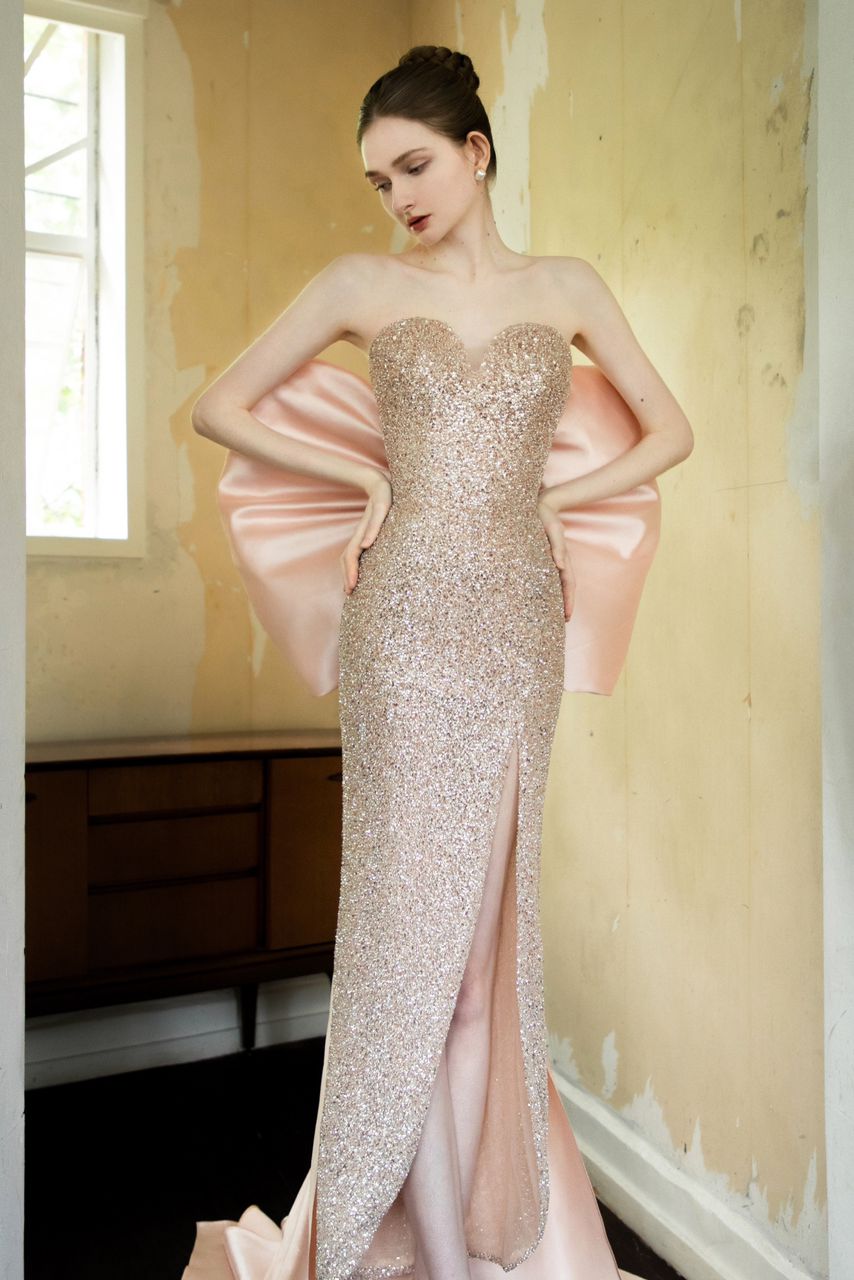 rose gold dress malaysia Rose Gold Boat Neck Chiffon One Shoulder Shawl Mother of Bride Dress
