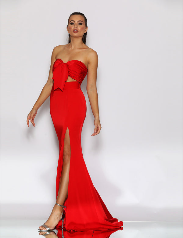 JA Candice Bow Red Set Gown