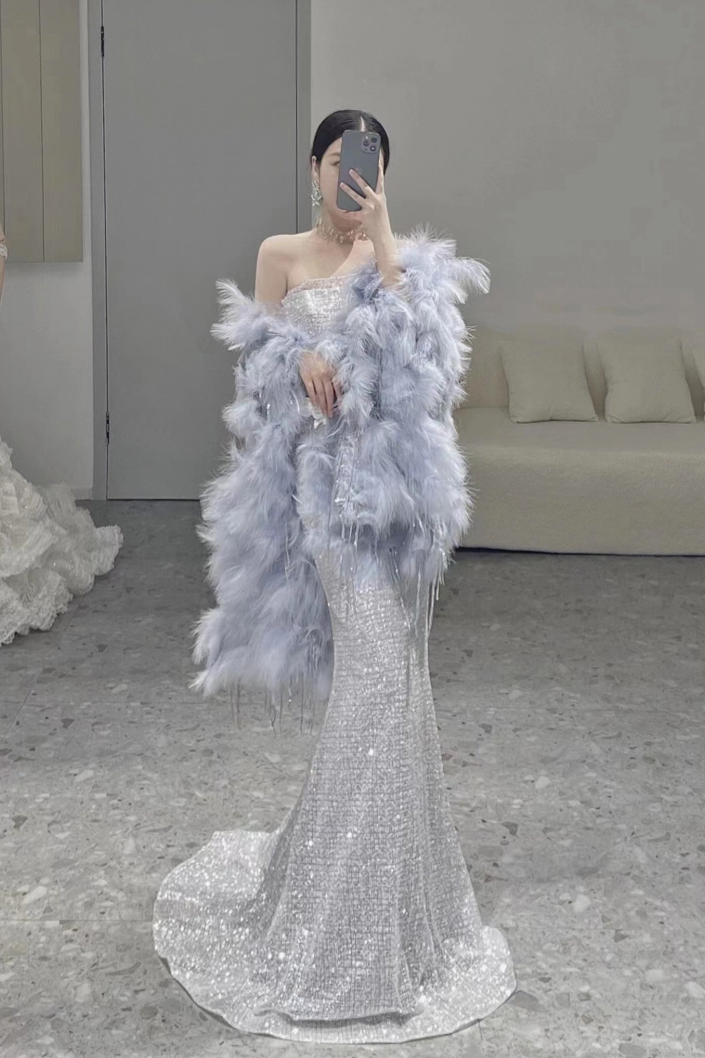 Ostrich Feather Gown 