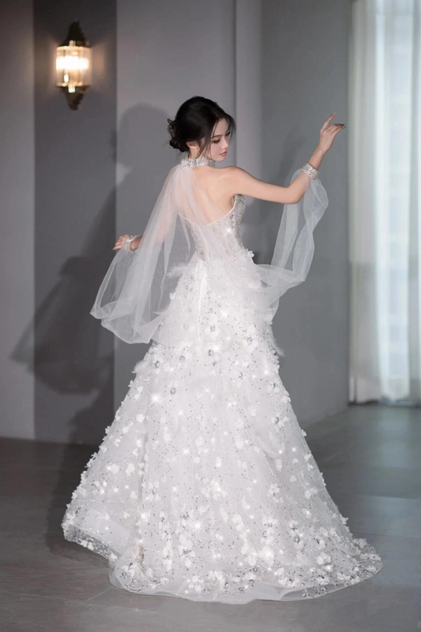 Snowie White Feather Gown