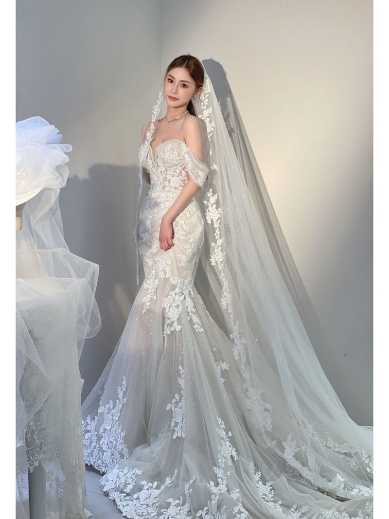 X Leona Lacey White Mermaid Gown