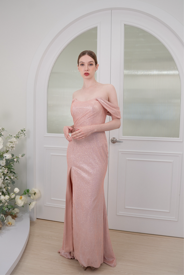 Verona Stardust Peach Pink Gown