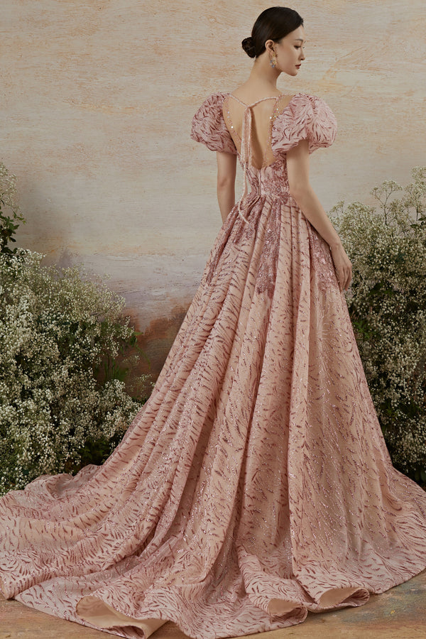 SC Kathy Pink Puffy Sleeves Ballgown