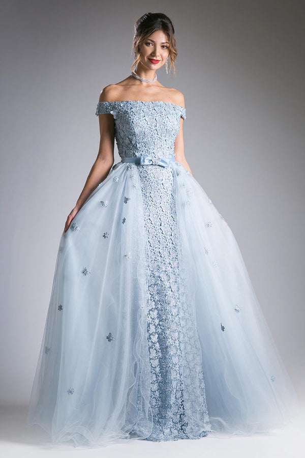 AL Jemmie Floral Overskirt Blue Gown
