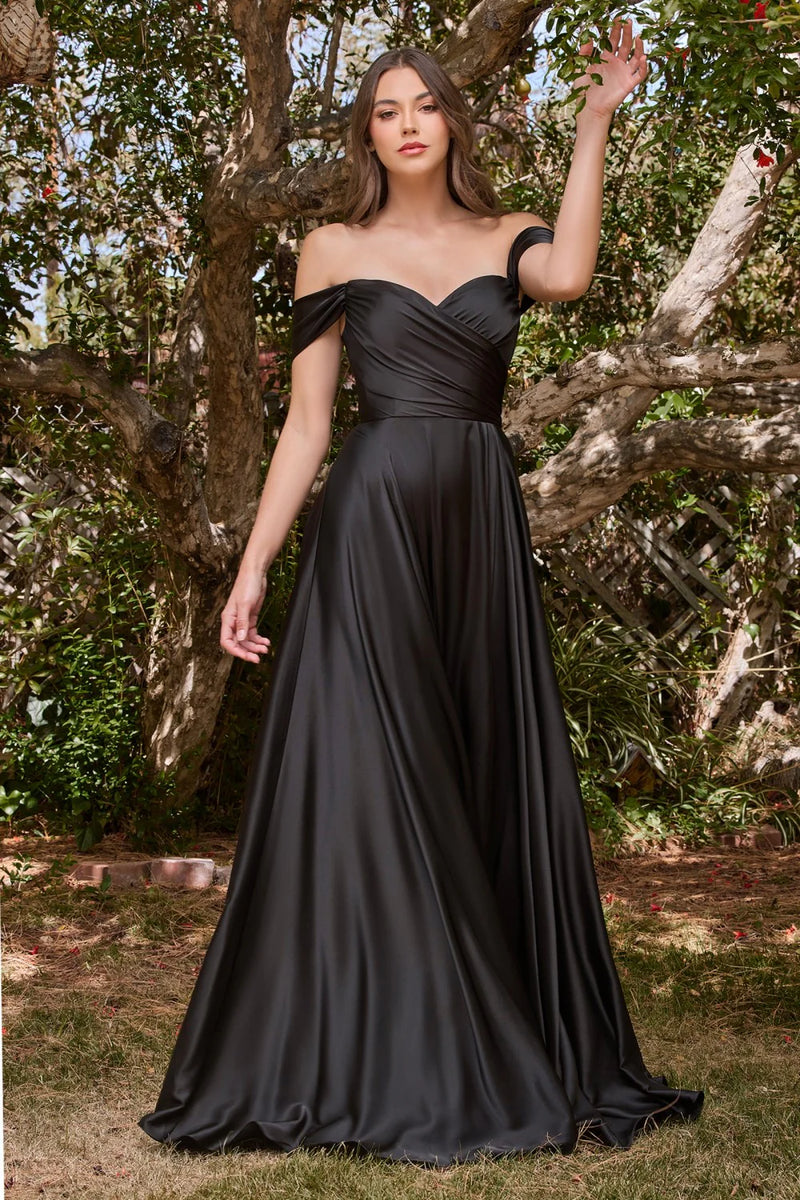 CD Ellie Off Shoulder Black Gown