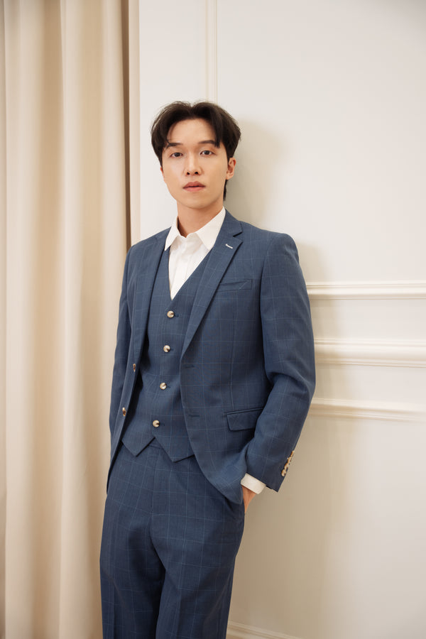 Men Suit Lattice Blue (XF-2001)