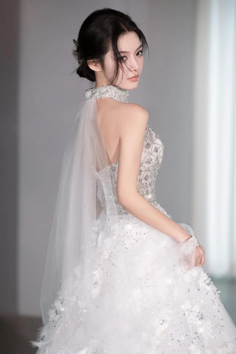 Snowie White Feather Gown