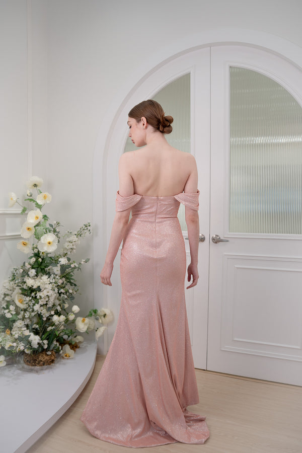 Verona Stardust Peach Pink Gown