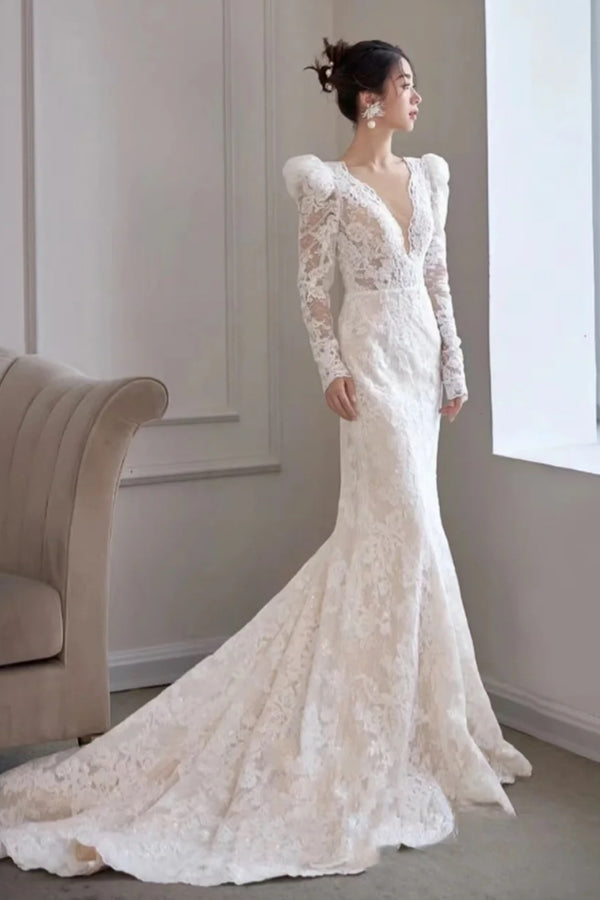 Shila Lace Bridal White Gown