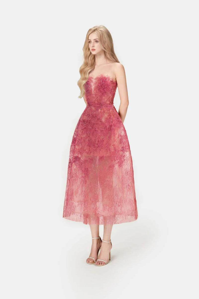 Lobbster Red Beaded Lace Dress