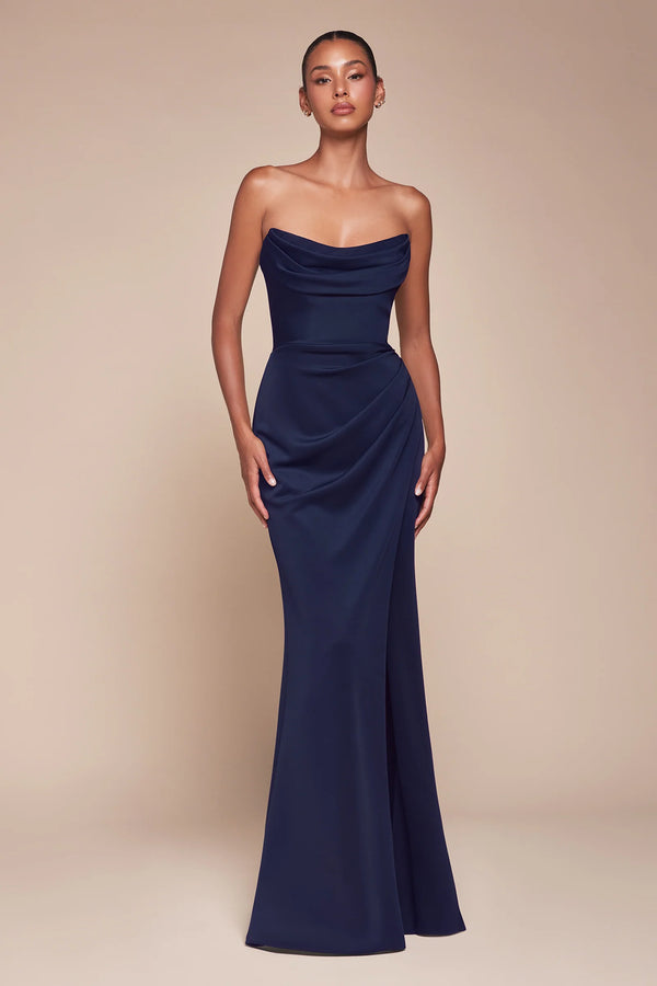 CD Verona Satin Navy Blue Gown