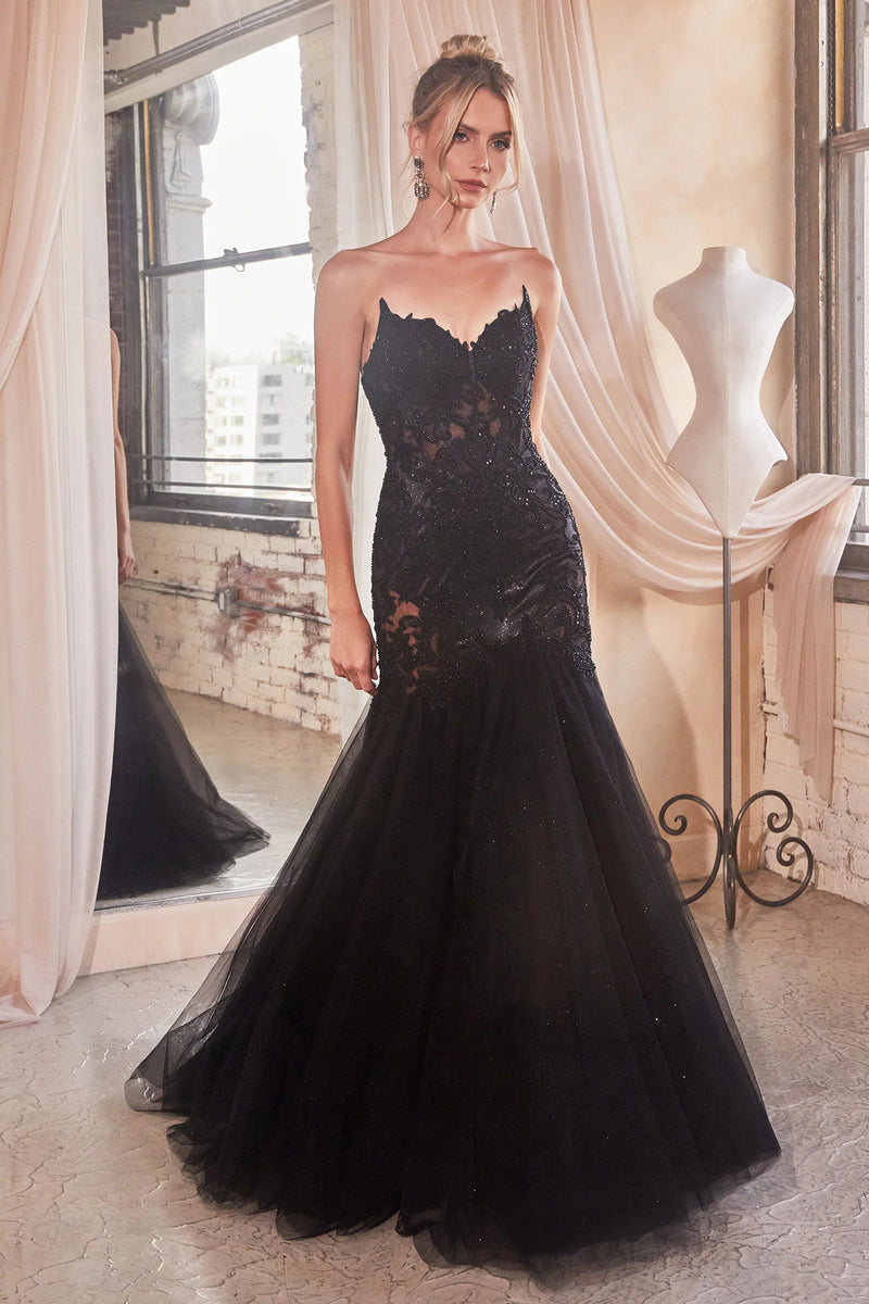 CD Evie Black Mermaid Gown – GlamEdge Dress & Gown