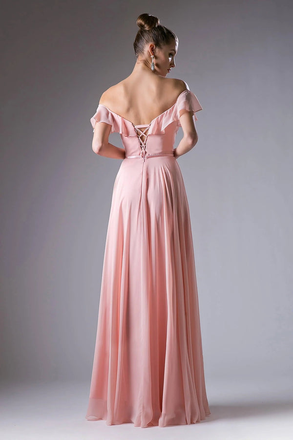 CD Livia Off Shoulder Pink Gown