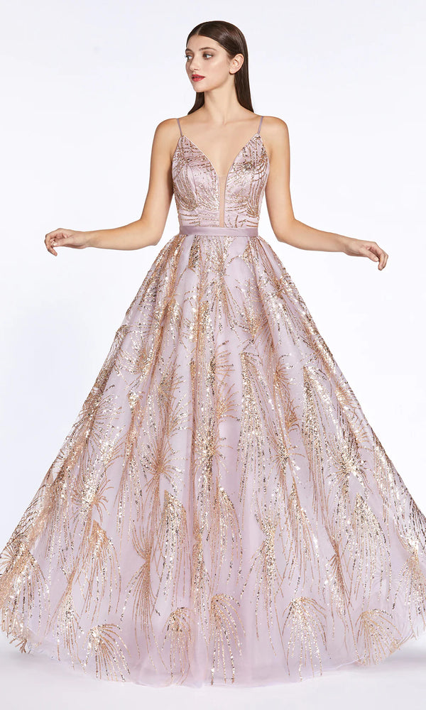 CD Sara Glittery Rose Gold Gown