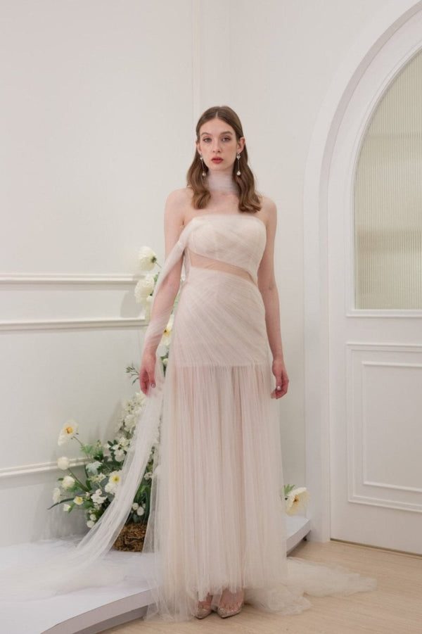 X Kilian Tulle White Mermaid Gown