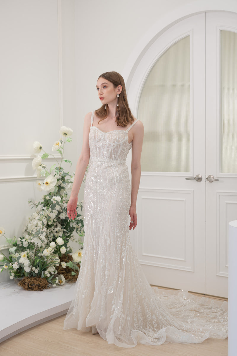 Veronica White Overskirt Gown