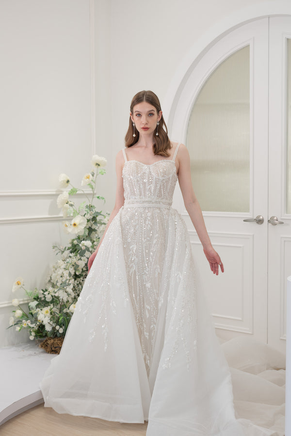 Veronica White Overskirt Gown