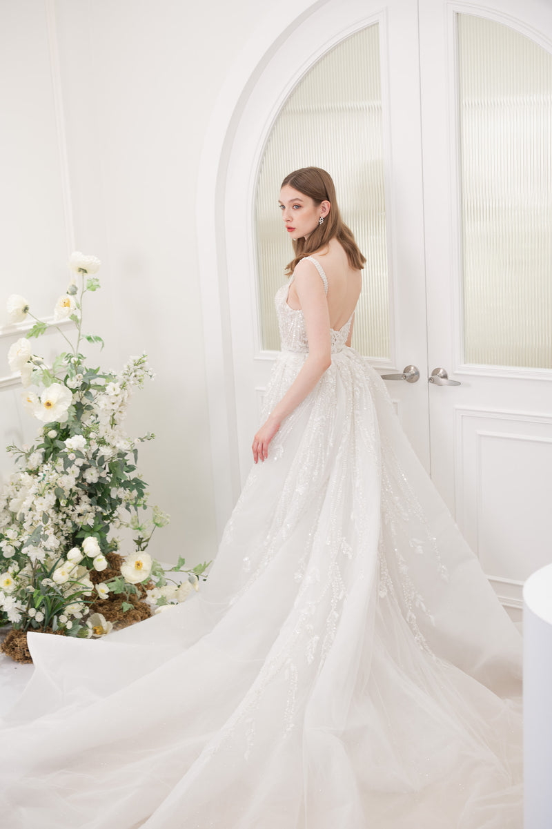 Veronica White Overskirt Gown