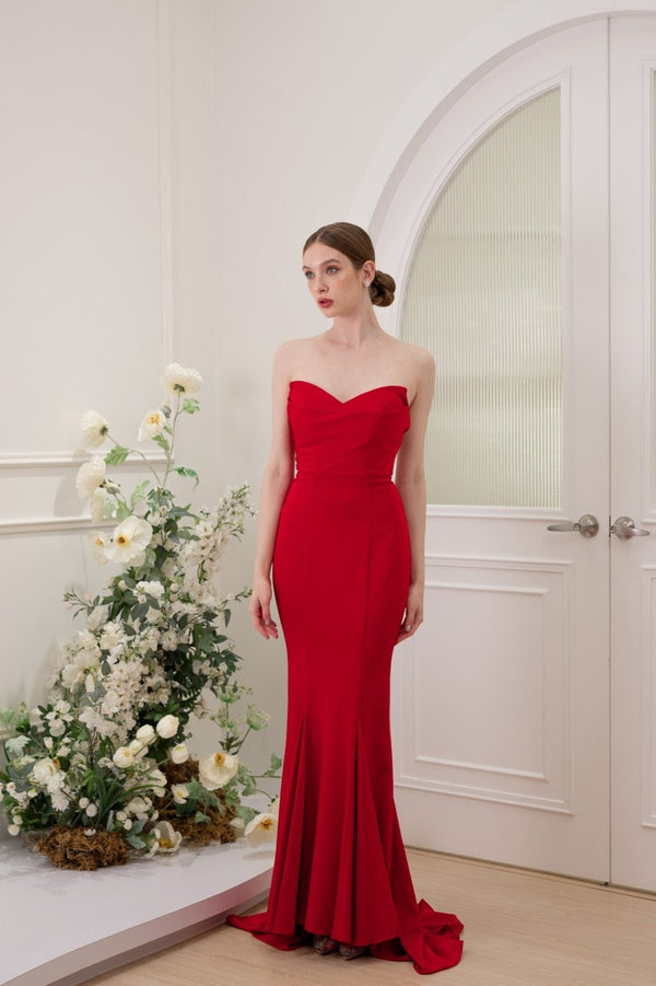 JA Diana Red Mermaid Gown