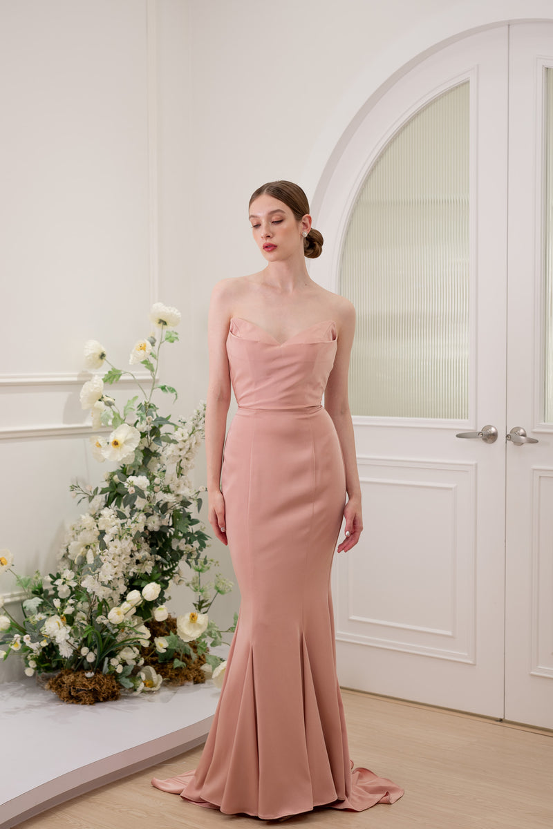 JA Diana Pink Mermaid Gown