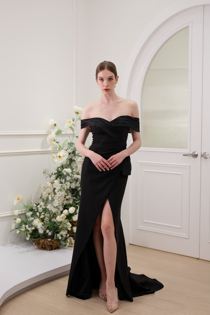 Swan Silk Black Gown