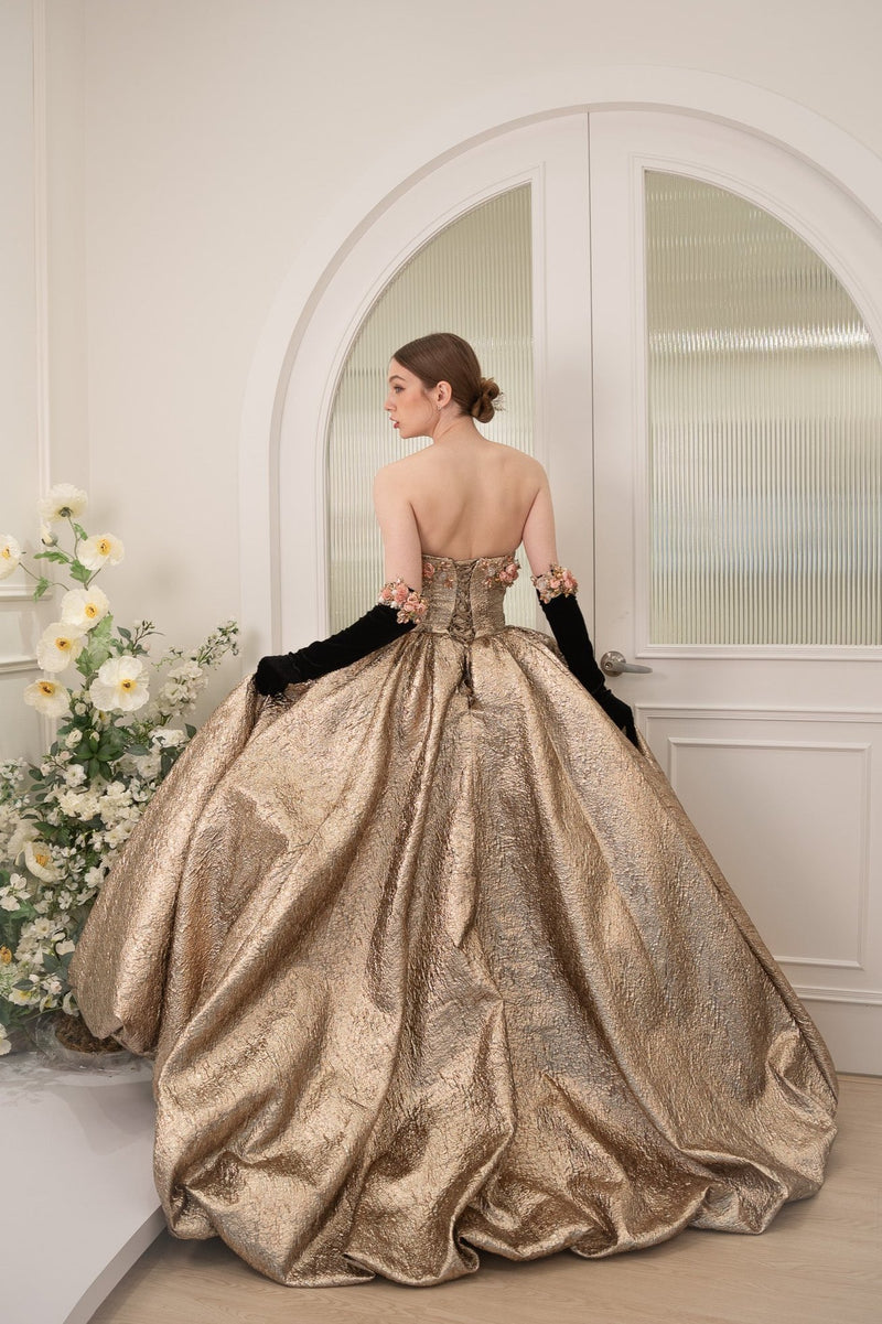 gold glove dress Hollywood Glove Maxi Dress Set - Gold