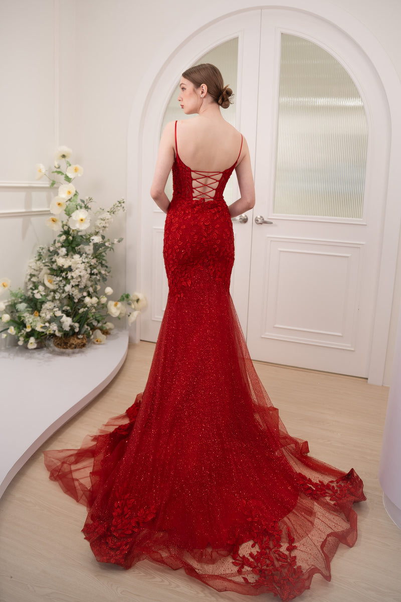 PS Hea Lace Red Gown