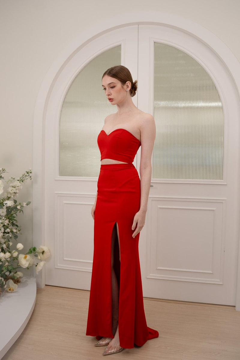 JA Candy Red Mermaid Gown