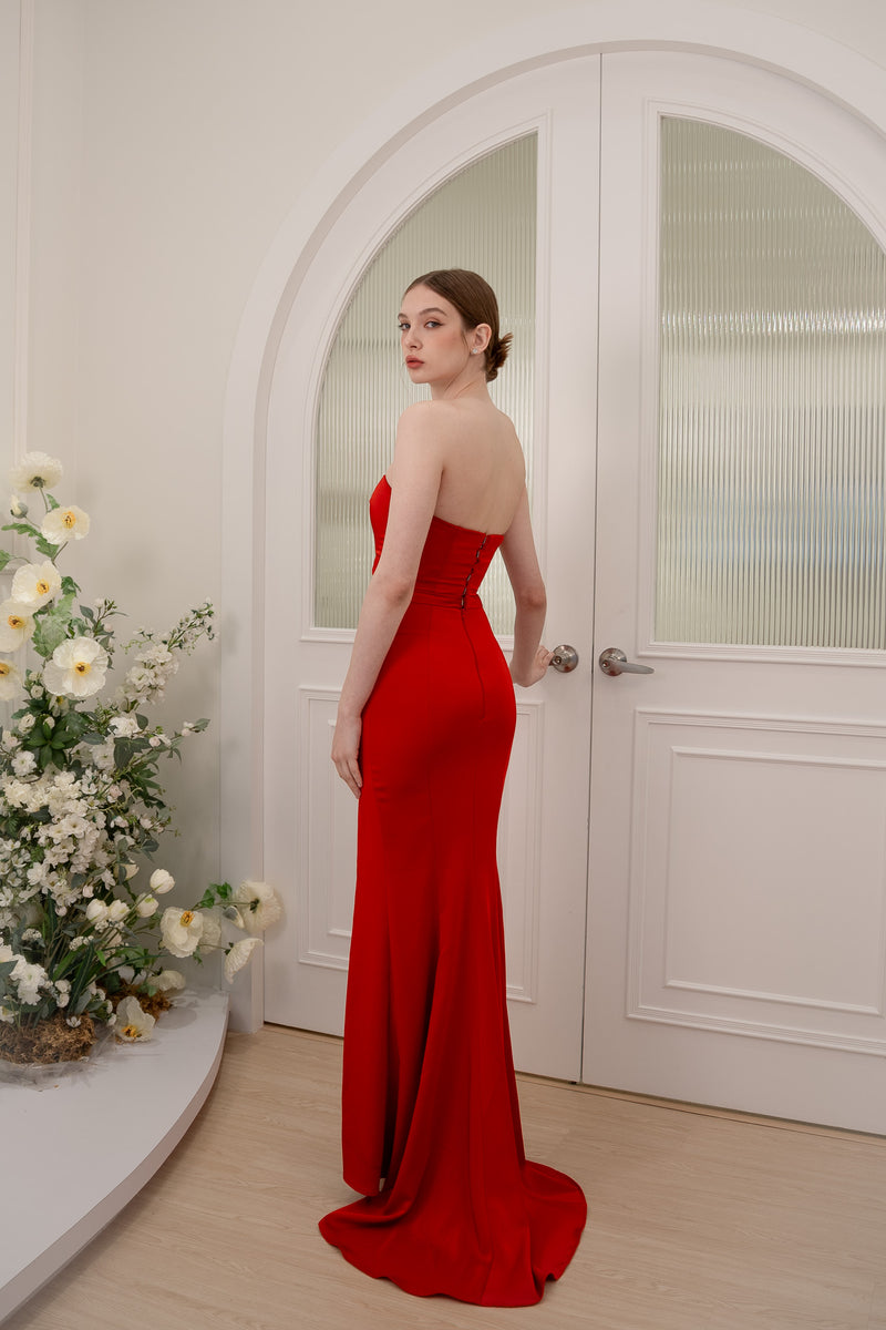 JA Candy Red Mermaid Gown