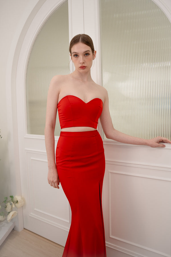 JA Candy Red Mermaid Gown