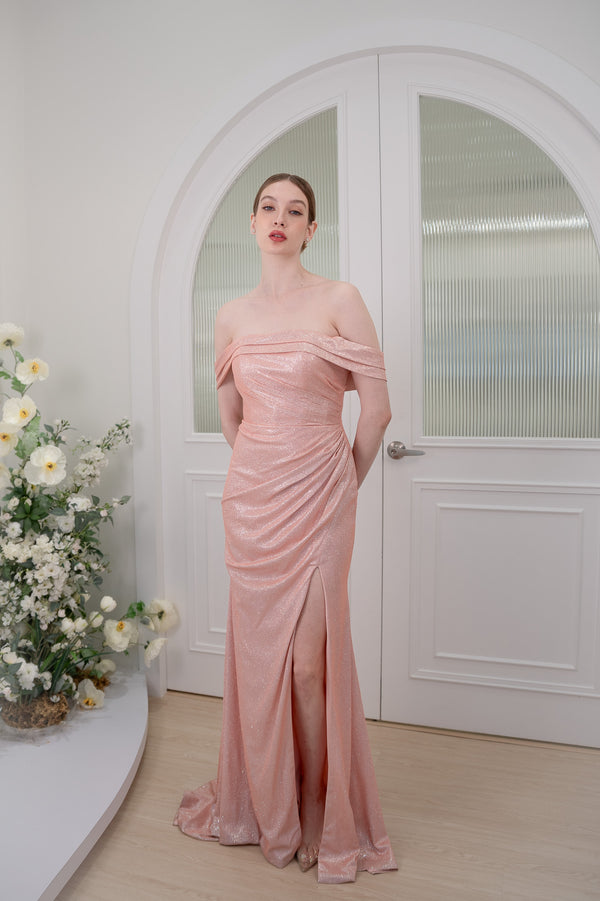 Arya Stardust Peach Pink Gown