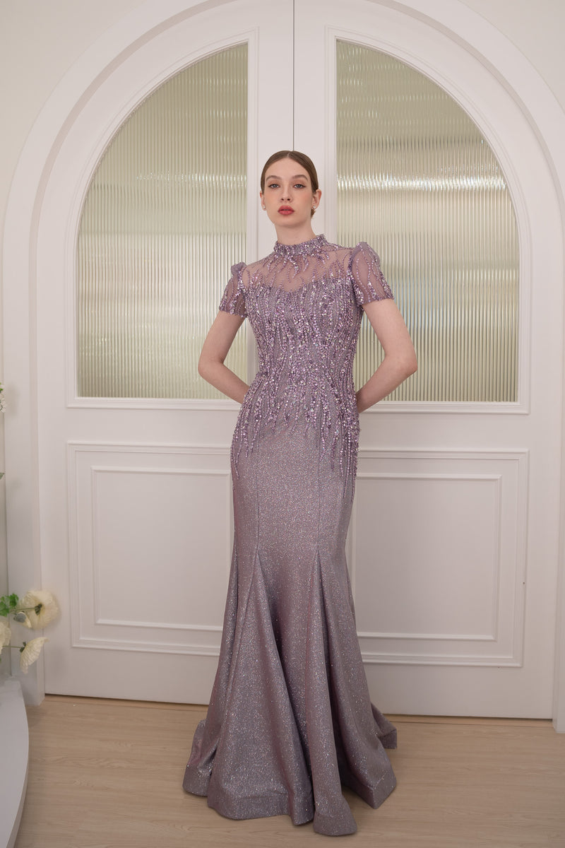 Tinna Purple Mermaid Gown