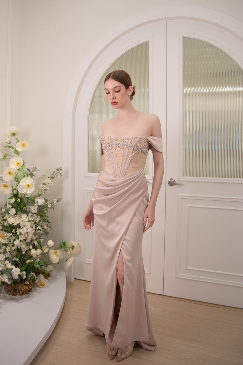 VD Corrine Champagne Dusty Pink Gown