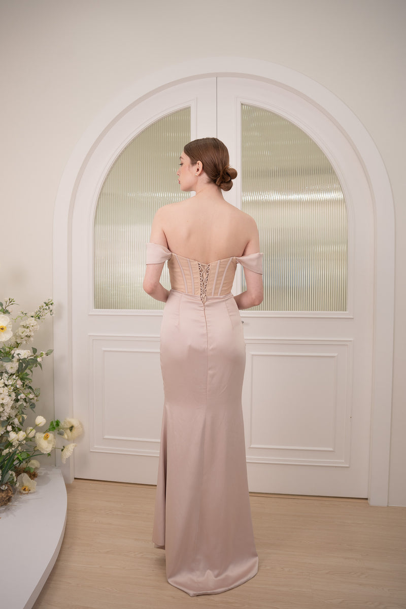 VD Corrine Champagne Dusty Pink Gown