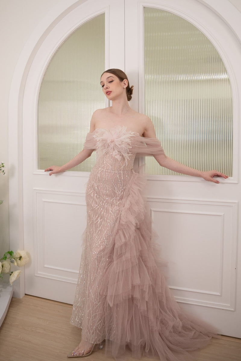 K Phae Pink Overskirt Gown