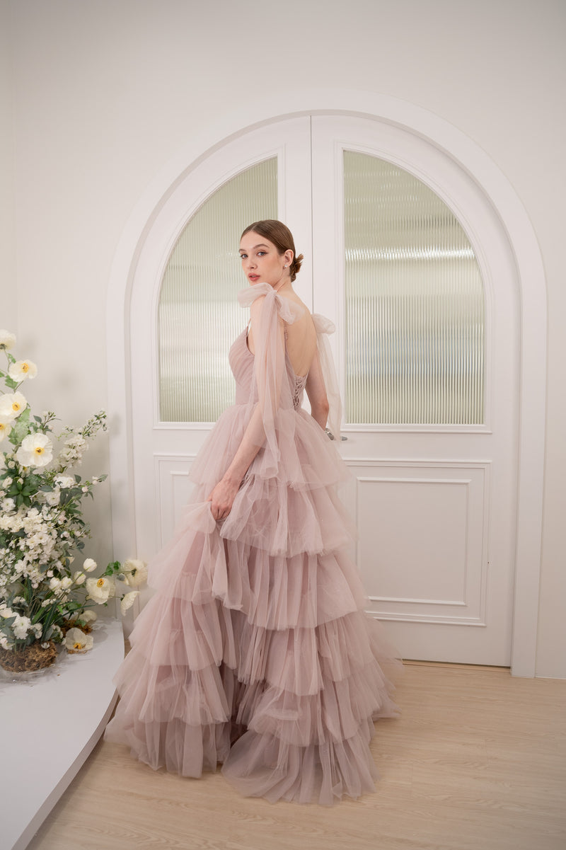 Elfin Tulle Ruffle Pink Ballgown