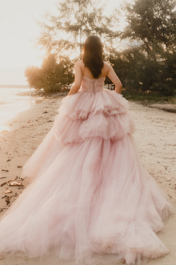 Ava Pink Tiered Gown