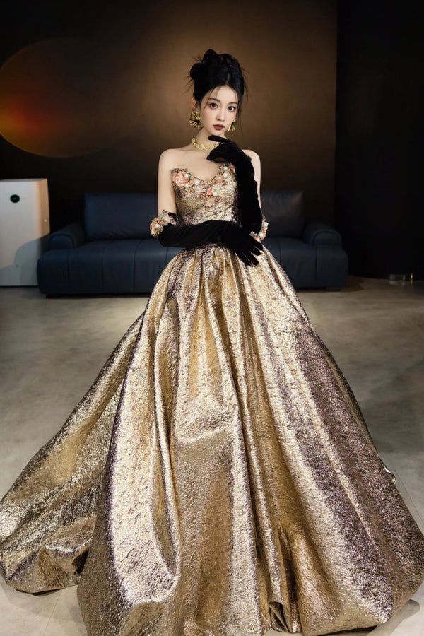 S Juliana Golden Gown with Gloves