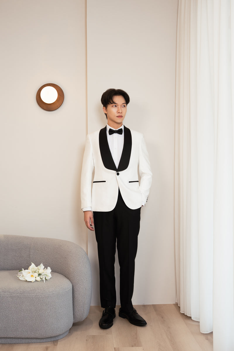 Men Suit White & Black (M378)