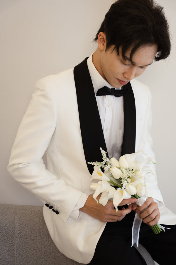 Men Suit White & Black (M378)