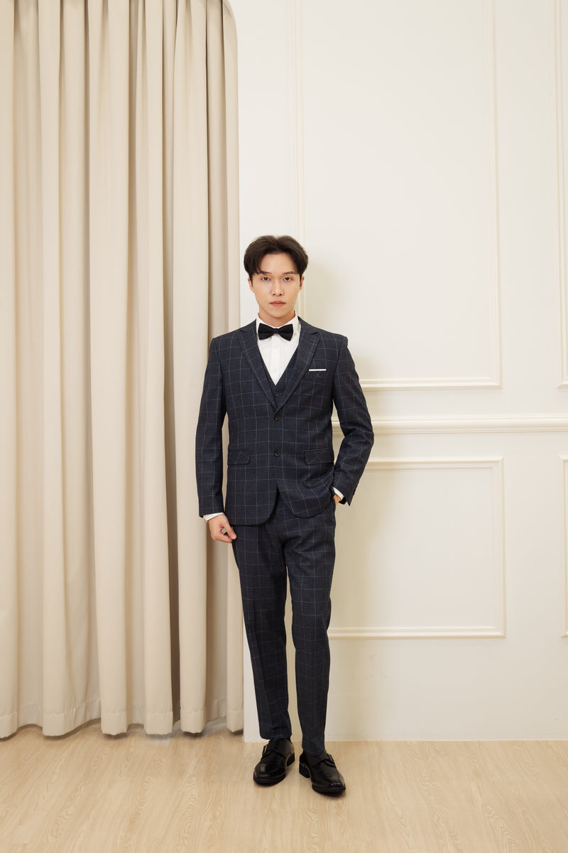 Men Suit Navy Blue (XF-1809)