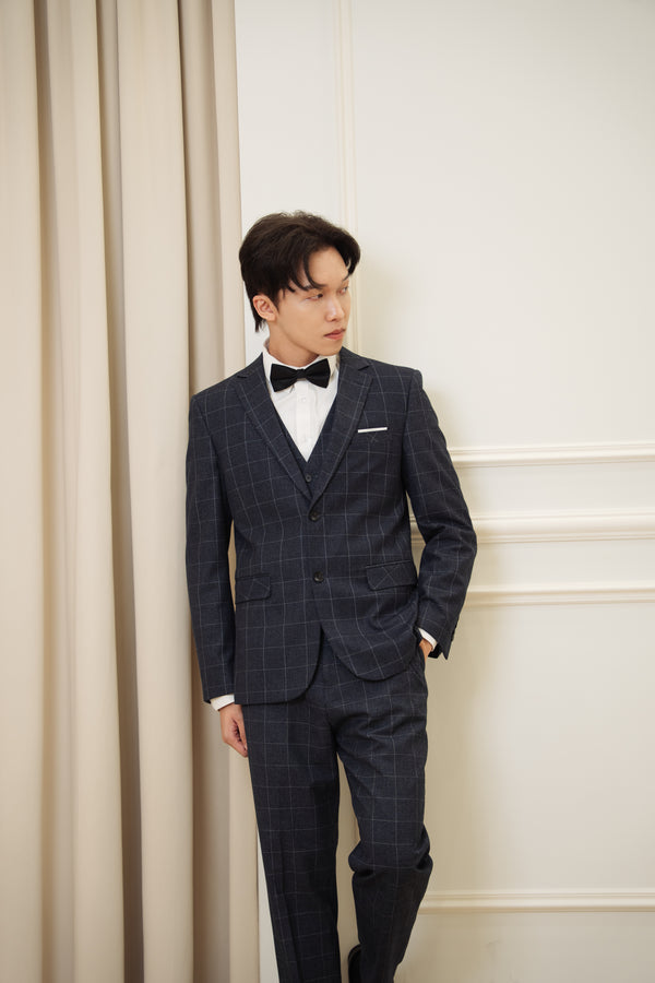 Men Suit Navy Blue (XF-1809)