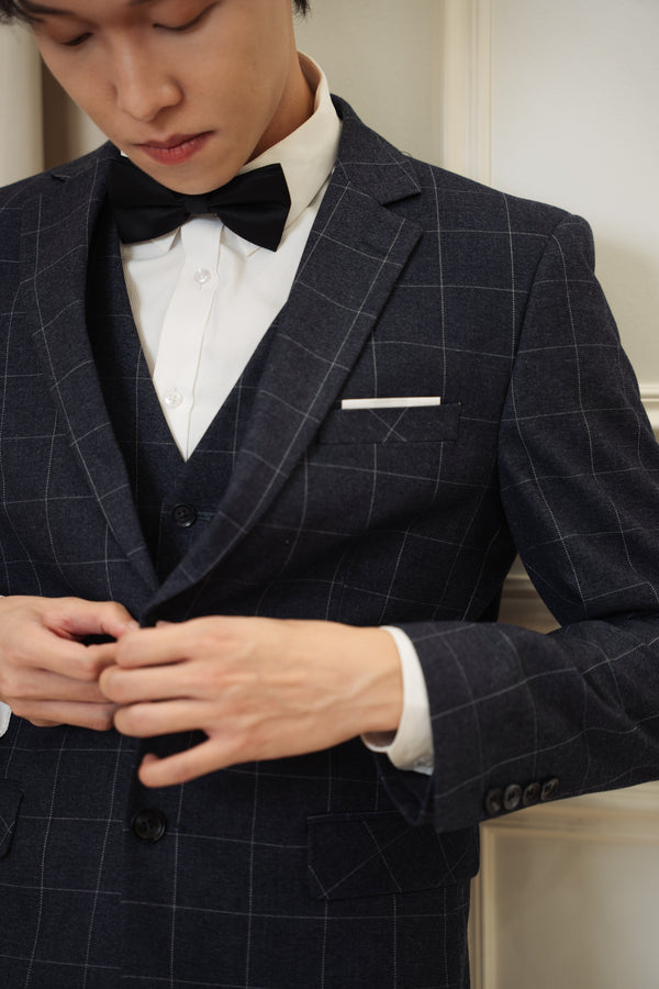 Men Suit Navy Blue (XF-1809)