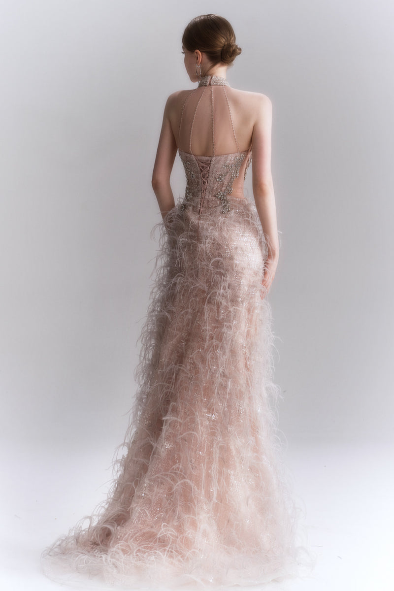 LH Marissa Feather Rose Mermaid Gown