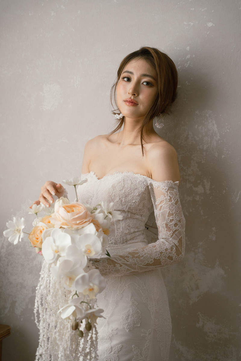 X Adalia Lacey White Mermaid Gown