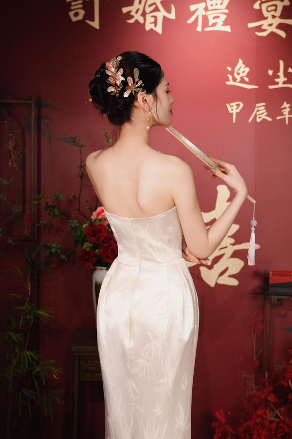 GX Eve White Satin Gown