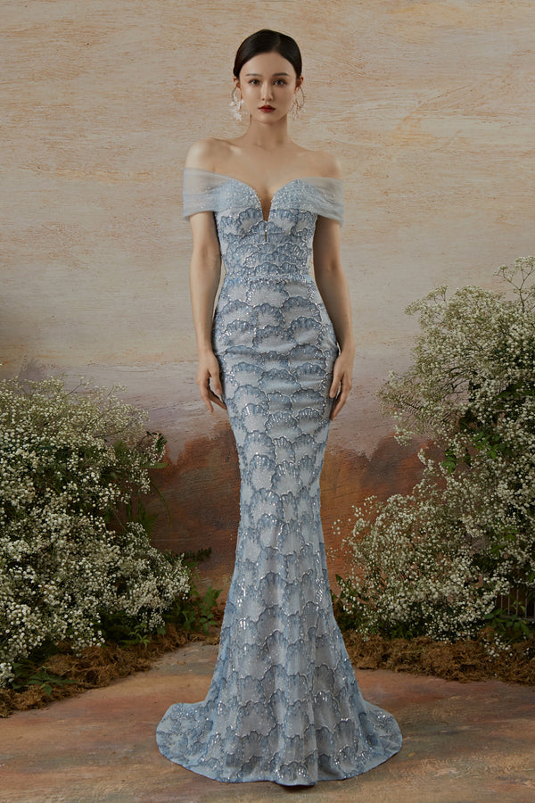 SC Shelly Blue Overskirt Gown