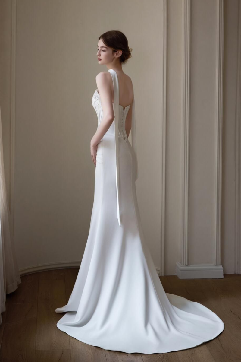 Susher Lumiere Serenity Mermaid Gown with scarf