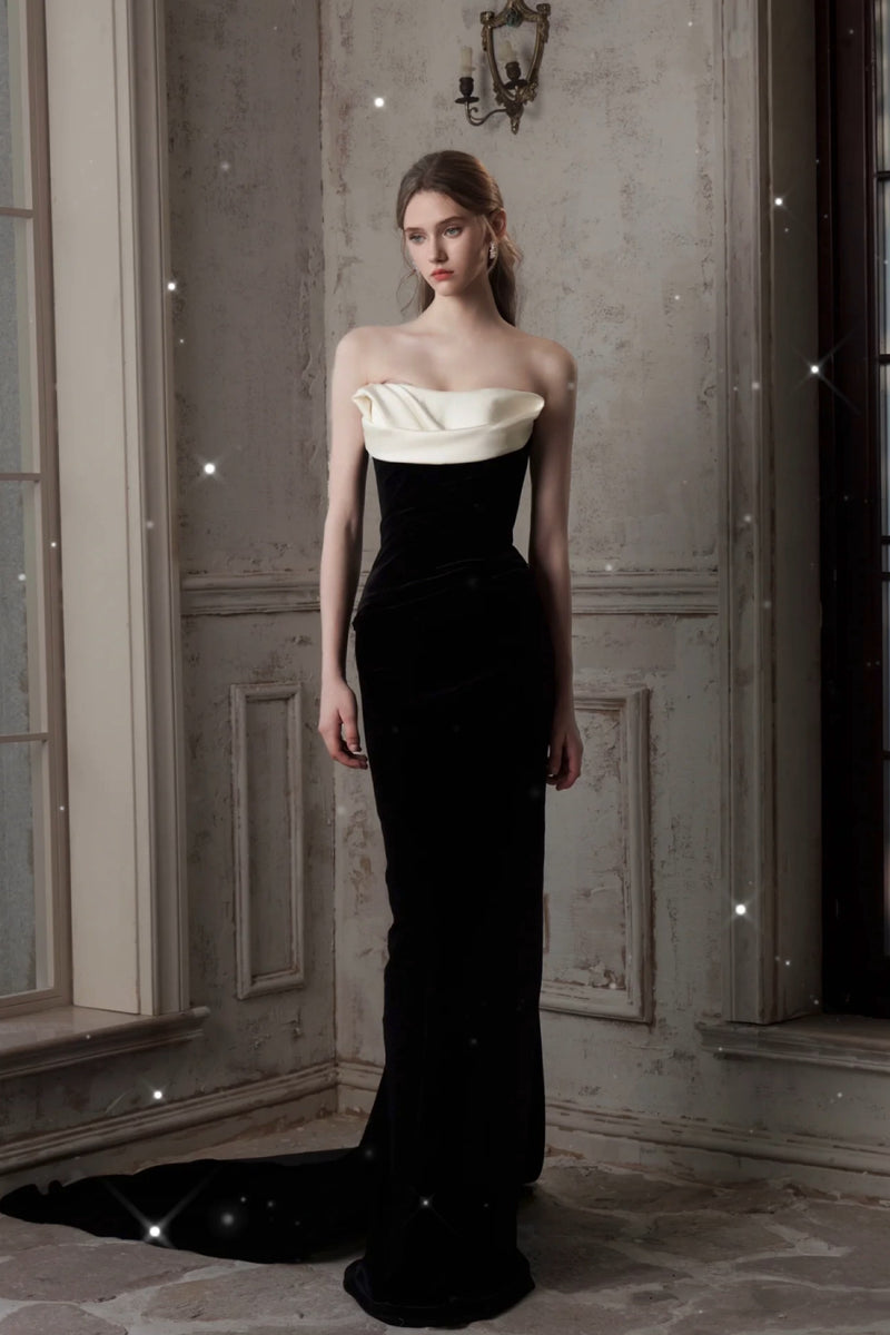 S Mikayla Black Velvet Gown