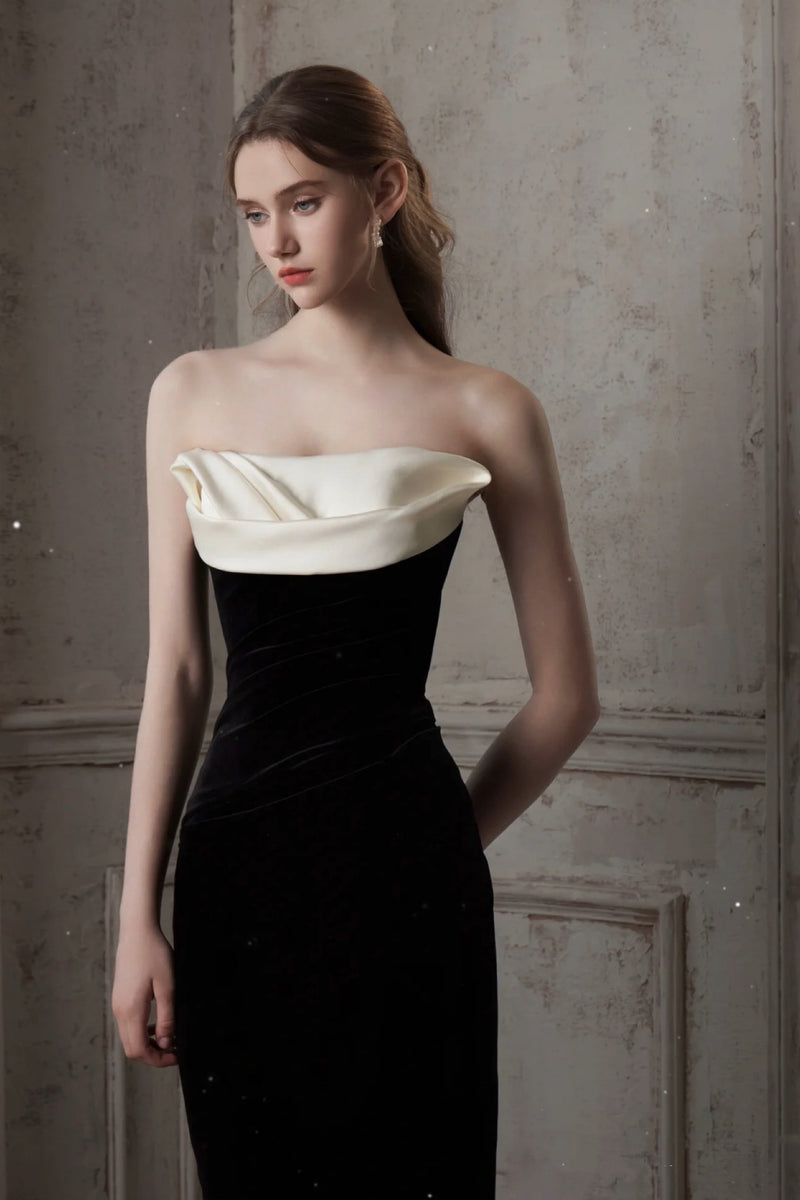 S Mikayla Black Velvet Gown